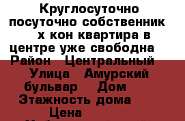 Круглосуточно посуточно собственник 2- х кон квартира в центре уже свободна  › Район ­ Центральный  › Улица ­ Амурский бульвар  › Дом ­ 3 › Этажность дома ­ 5 › Цена ­ 1 600 - Хабаровский край, Хабаровск г. Недвижимость » Квартиры аренда   . Хабаровский край